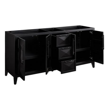 72" Holmesdale Vanity with Rectangular Undermount Sinks - Black