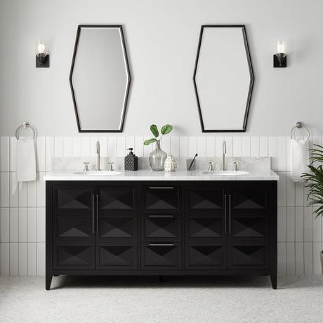 72" Holmesdale Vanity with Undermount Sinks - Black