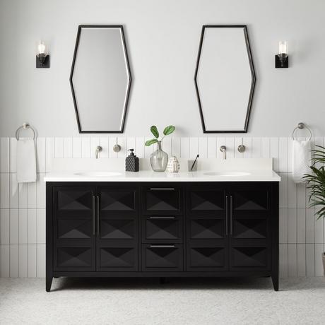 72" Holmesdale Vanity with Undermount Sinks - Black