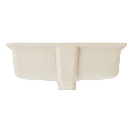 Destin Narrow Rectangular Undermount Bathroom Sink - White