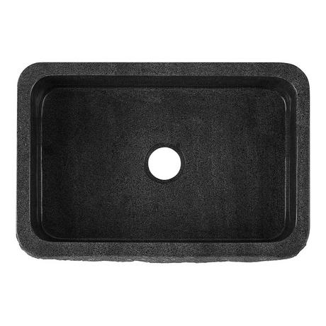 30" Finbrook Chiseled Granite Farmhouse Sink - Black