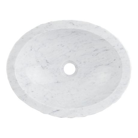 Thurber Oval Marble Vessel Sink - Carrara