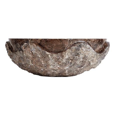 Hull Round Marble Vessel Sink - Dark Emperador