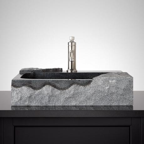 Ardwick Rectangular Granite Vessel Sink - Blue Gray