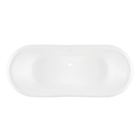 67" Lena Cast Iron Clawfoot Tub - Continuous Rolled Rim - Monarch Feet