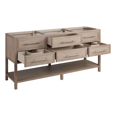 72" Robertson Console Vanity with Undermount Sinks - Brushed White