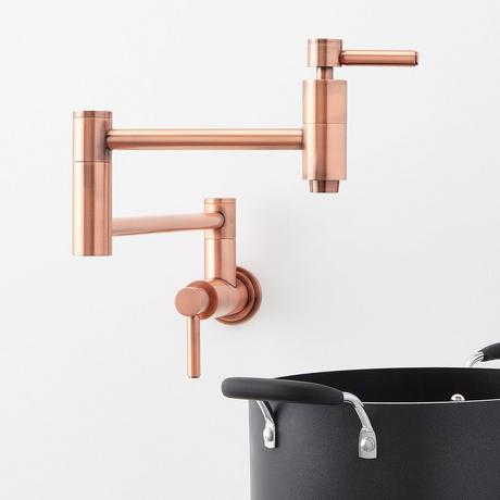 Contemporary Retractable Wall-Mount Pot Filler Faucet