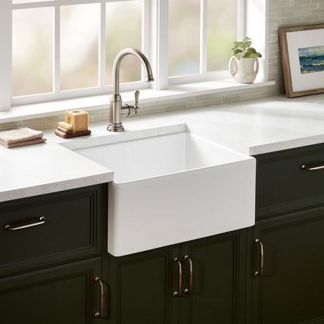 20" Rowena Fireclay Farmhouse Sink - White