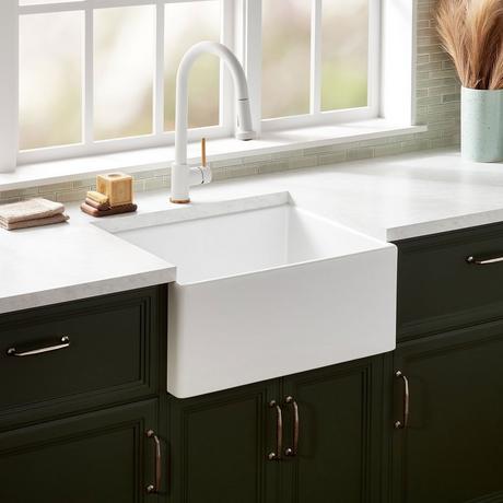 27" Rowena Fireclay Farmhouse Sink - White