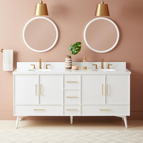 72" Novak Vanity with Undermount Sinks - Bright White