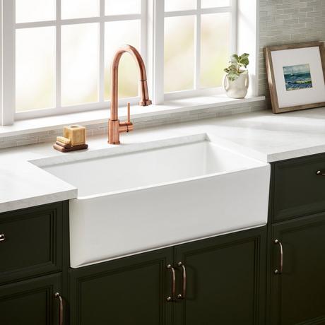 36" Grigham Fireclay Farmhouse Sink - White