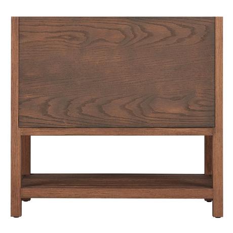 36" Ansbury Console Vanity with Left Offset Rectangular Undermount Sink - Homestead Oak-Carrara - 8"