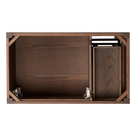 36" Ansbury Console Vanity with Left Offset Rectangular Undermount Sink - Homestead Oak-Carrara - 8"