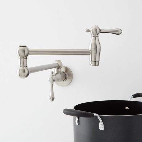 Traditional Retractable Wall-Mount Pot Filler Faucet