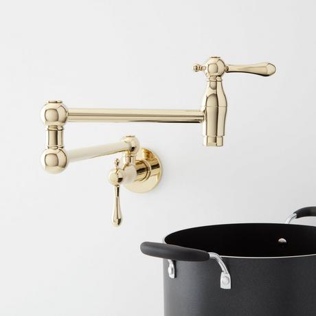 Traditional Retractable Wall-Mount Pot Filler Faucet