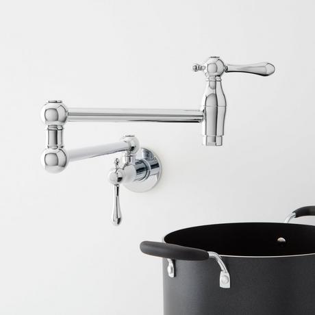 Traditional Retractable Wall-Mount Pot Filler Faucet
