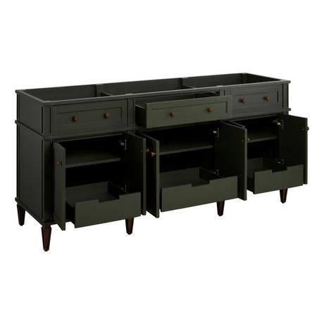 72" Elmdale Vanity with Rectangular Undermount Sinks - Dark Olive Green