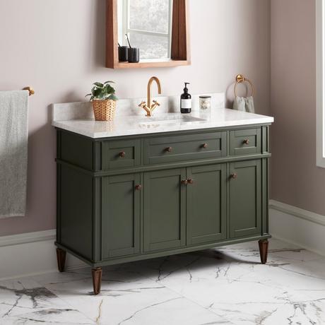 48" Elmdale Vanity with Rectangular Undermount Sink - Dark Olive Green