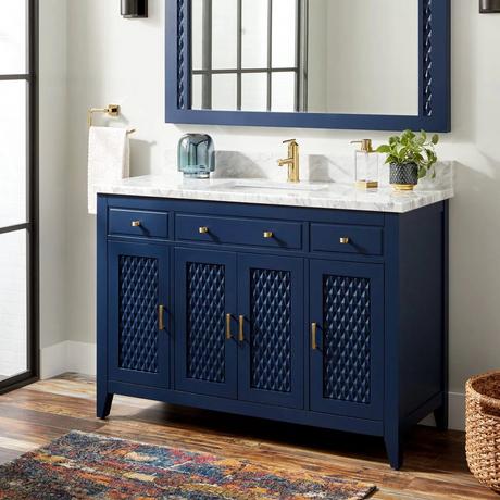 48" Thorton Mahogany Vanity for Rectangular Undermount Sink - Bright Navy Blue