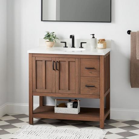 36" Ansbury Console Vanity with Undermount Sink - Homestead Oak