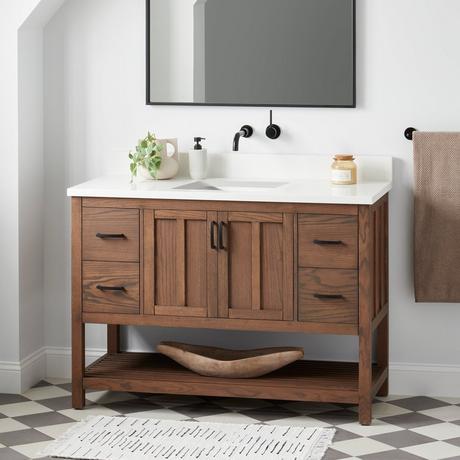 48" Ansbury Console Vanity with Rectangular Undermount Sink - Homestead Oak