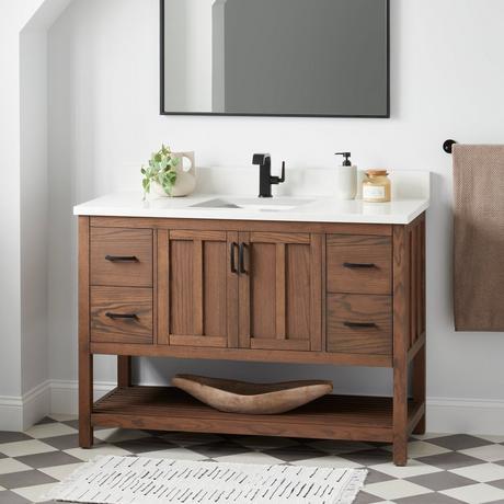 48" Ansbury Console Vanity with Rectangular Undermount Sink - Homestead Oak