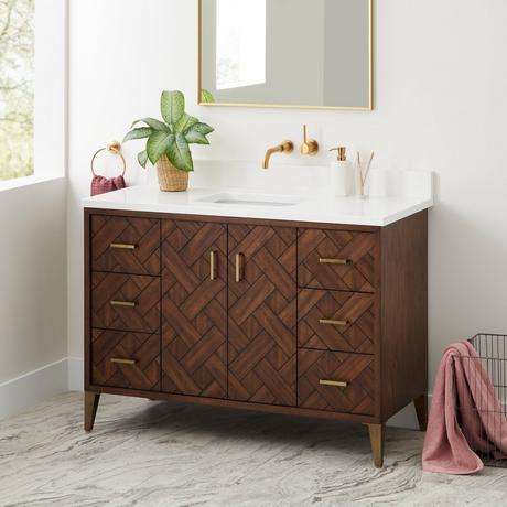 48" Patzi Vanity with Rectangular Undermount Sink - Chocolate Bark Brown
