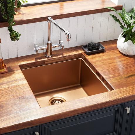 19" Atlas Stainless Steel Undermount Prep Sink - Bronze