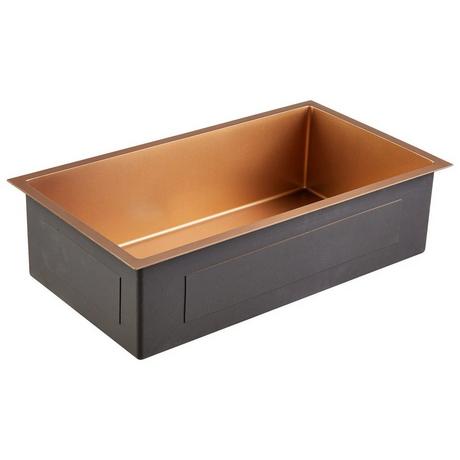 32" Atlas Stainless Steel Undermount Kitchen Sink - Bronze