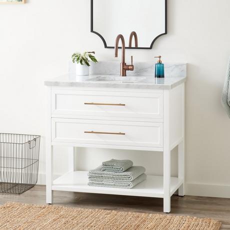 36" Robertson Console Vanity for Rectangular Undermount Sink - Bright White