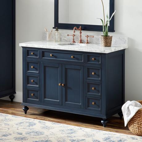 48" Keller Mahogany Vanity for Undermount Sink - Vintage Navy Blue