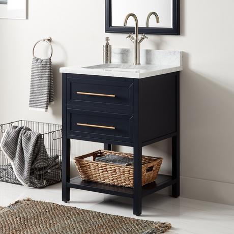24" Robertson Mahogany Console Vanity for Rectangular Undermount Sink - Midnight Navy Blue