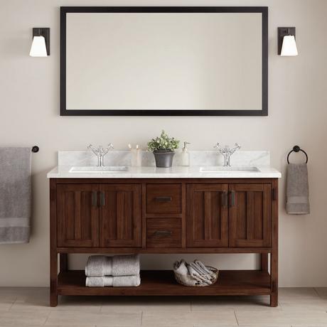 60" Morris Console Double Vanity for Rectangular Undermount Sinks