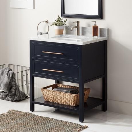 30" Robertson Console Vanity for Rectangular Undermount Sink - Midnight Navy Blue