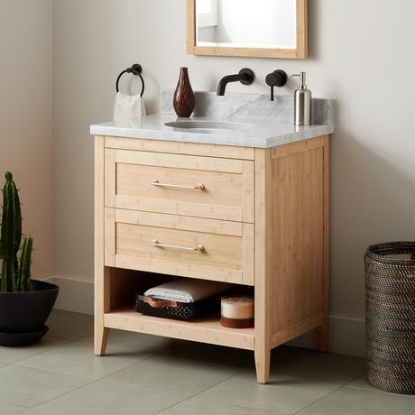 30" Burfield Bamboo Vanity for Undermount Sink - Natural Bamboo