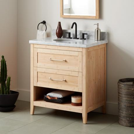 30" Burfield Bamboo Vanity for Undermount Sink - Natural Bamboo