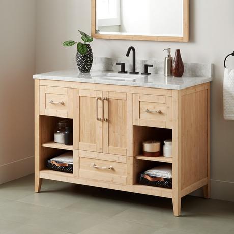 48" Burfield Bamboo Vanity for Rectangular Undermount Sink - Natural Bamboo