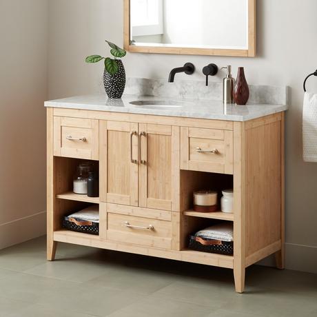 48" Burfield Bamboo Vanity for Undermount Sink - Natural Bamboo