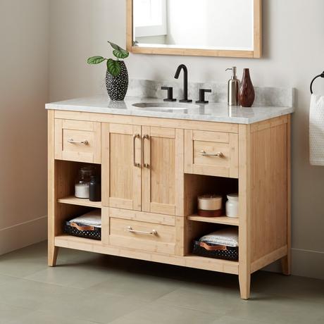 48" Burfield Bamboo Vanity for Undermount Sink - Natural Bamboo